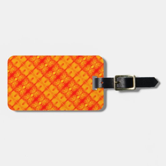 Sunny Daisy Ikat 5 Sangria Bagagelabel (Voorkant horizontaal)
