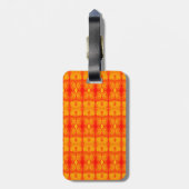 Sunny Daisy Ikat 5 Sangria Bagagelabel (Achterkant verticaal)