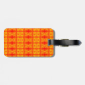 Sunny Daisy Ikat 5 Sangria Bagagelabel (Achterkant horizontaal)