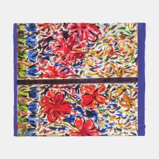 Sunny Day Blue Tulips Fleece Deken (Voorkant (Horizontaal))