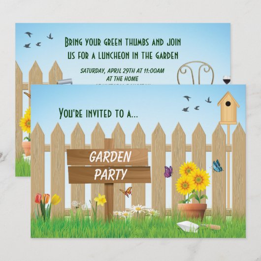 Sunny Day Garden Party Kaart (Voorkant / Achterkant)