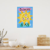 Sunny Day - Leuke Happy Sun Poster Wall Art (Keuken)
