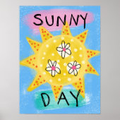 Sunny Day - Leuke Happy Sun Poster Wall Art (Voorkant)