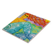 Sunny Day Mermaid Abstract schilderij Tegeltje (Zijkant)