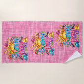 Sunny Day Pink Strandlaken (Voorkant)