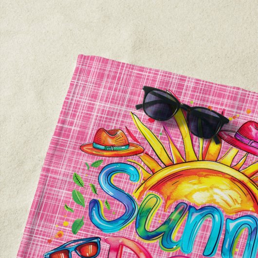 Sunny Day Pink Strandlaken (In situ)