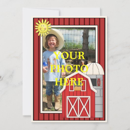 Sunny Day Red Barn - Partij van de Kinderen of Bab Kaart (Voorkant)