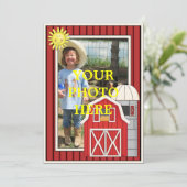 Sunny Day Red Barn - Partij van de Kinderen of Bab Kaart (Staand voorkant)