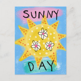 Sunny Day - Schattig Happy Sun Briefkaart