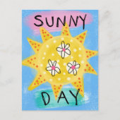 Sunny Day - Schattig Happy Sun Briefkaart (Voorkant)