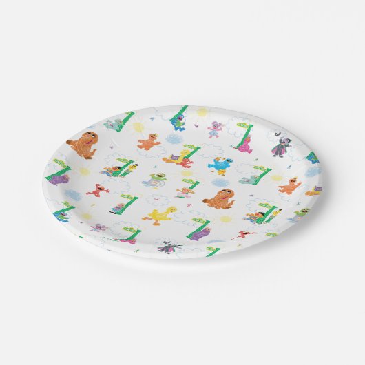 Sunny Day Sesamstraat Pattern Papieren Bordje (Gekanteld)