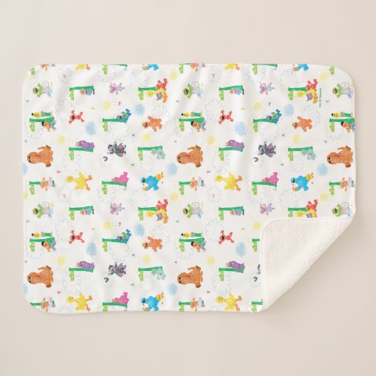Sunny Day Sesamstraat Pattern Sherpa Deken (Voorkant (horizontaal))