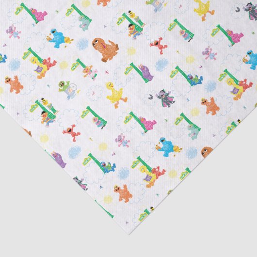 Sunny Day Sesamstraat Pattern Tissuepapier (Detail)