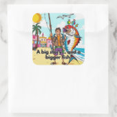 Sunny Day Vist Adventure Vierkante Sticker (Tas)