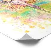 Sunny Days Fairy Waterverf schilderij Poster (Hoek)