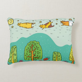 Sunny Days Flying Cats Huisdieren Schattigee Baby  Accent Kussen