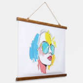 Sunny Days Retro Shades Tapestry Hangend Wandkleed (Gebogen)