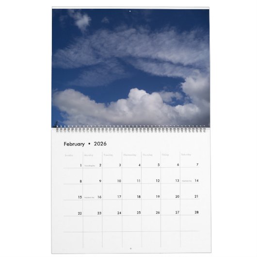 Sunny Daze Photo Calendar of Skies Kalender (Feb 2026)