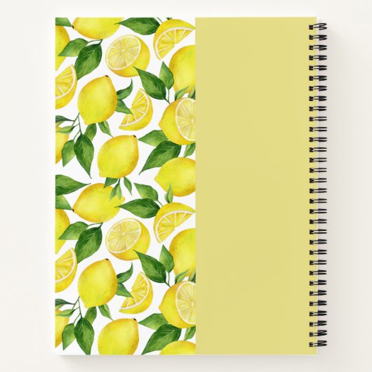 Sunny Delight: Persoonlijke Lemon en Leaf Spiral Notitieboek (Achterkant)
