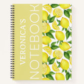 Sunny Delight: Persoonlijke Lemon en Leaf Spiral Notitieboek (Voorkant)