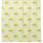 Sunny Delight: Schattige zonnebeeld Douchegordijn (Voorkant)