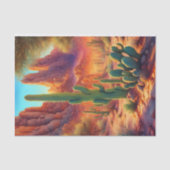 Sunny Desert Cactus Cliff Landschap Decoupage Tissuepapier (Voorkant)