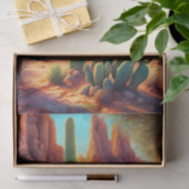 Sunny Desert Cactus Cliff Landschap Decoupage Tissuepapier (Geschenk)