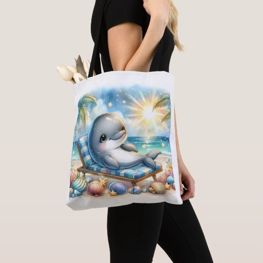 Sunny Dolphin Bliss Tote Bag (Dichtbij)