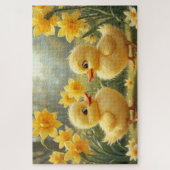 Sunny Duckling Duo onder narcissen Legpuzzel (Verticaal)