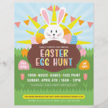 Sunny Easter Bunny Colorful Egg Hunt Event