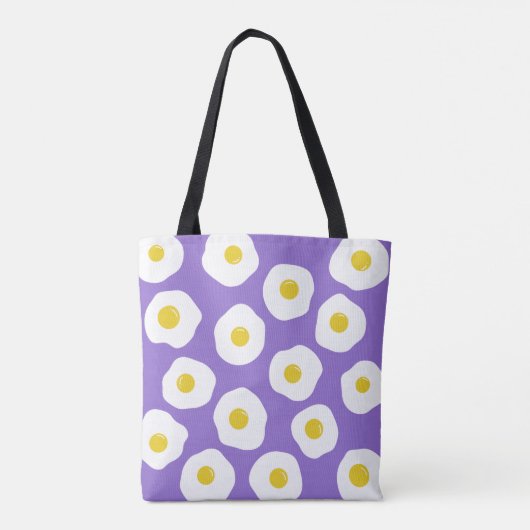 Sunny Egg Paarse Canvas tas (Achterkant)