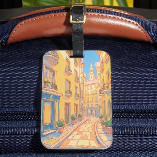 Sunny European Street Bagagelabel – Gezellig reize (Voorkant Insitu 2)