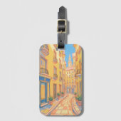 Sunny European Street Bagagelabel – Gezellig reize (Voorkant (verticaal))