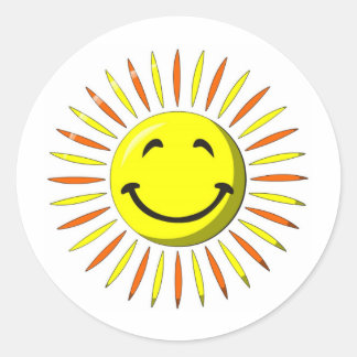 Sunny Face Ronde Sticker