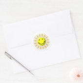 Sunny Face Ronde Sticker (Envelop)