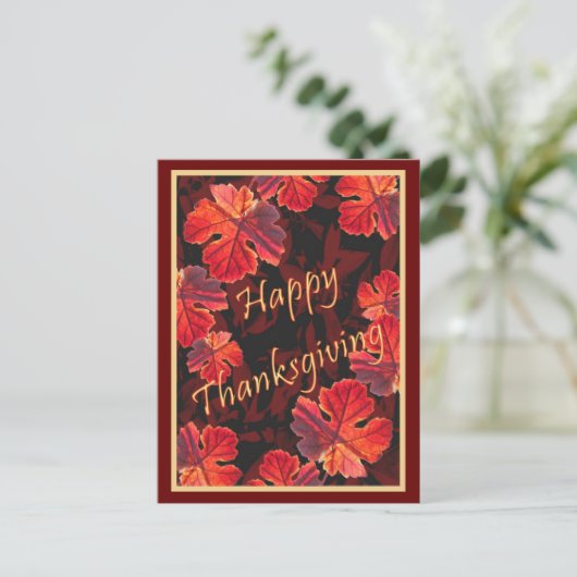 Sunny Fall bladeren Briefkaart (Staand voorkant)