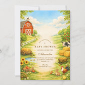 Sunny Farm Path Baby Shower Kaart (Voorkant)