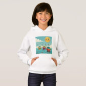 Sunny Fishing Boats – Kids’ Hoodie (Voorkant volledig)