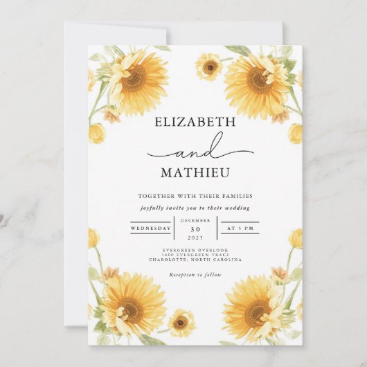 Sunny Floral Archway Wedding Kaart (Voorkant)