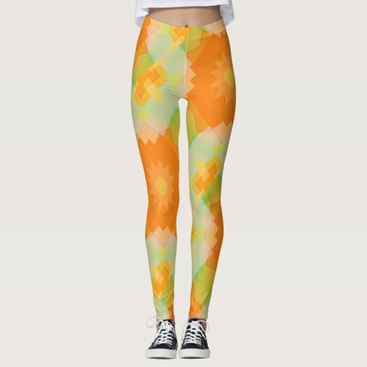 Sunny Floral Geometric Pattern Legging (Voorkant)