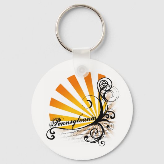 Sunny Floral Graphic Pennsylvania Sleutelhanger (Voorkant)