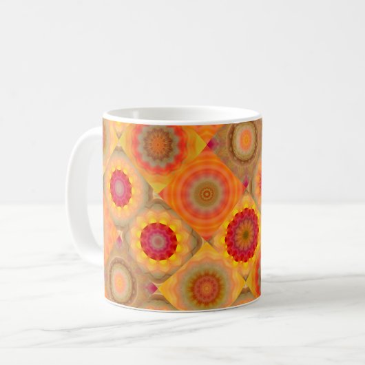 Sunny Floral Patterned Design Mok (Voorkant links)