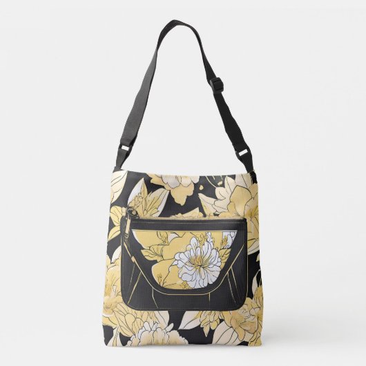 Sunny Floral Touch Purse AI art Crossbody Tas (Achterkant)