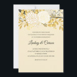 Sunny Floral Wedding Invitation Kaart<br><div class="desc">Een halve cent bloemen, gouden vijvers en sprigs creëer deze zonnige uitnodiging tot bloederige bruiloft. Ontworpen door: Freepik). () De kaart is gemakkelijk aan te passen aan de tekst, het lettertype, de tekenkleur en de keuze uit zes papiertypen.() Niet precies wat je zoekt? Al onze producten kunnen zonder extra kosten...</div>