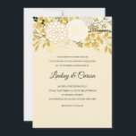 Sunny Floral Wedding Invitation Kaart<br><div class="desc">Een halve cent bloemen, gouden vijvers en sprigs creëer deze zonnige uitnodiging tot bloederige bruiloft. Ontworpen door: Freepik). () De kaart is gemakkelijk aan te passen aan de tekst, het lettertype, de tekenkleur en de keuze uit zes papiertypen.() Niet precies wat je zoekt? Al onze producten kunnen zonder extra kosten...</div>
