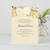 Sunny Floral Wedding Invitation Kaart (Staand voorkant)