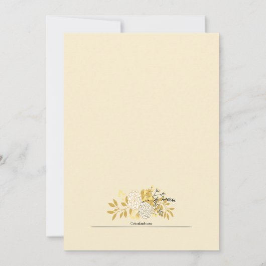 Sunny Floral Wedding Invitation Kaart (Achterkant)