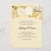 Sunny Floral Wedding Invitation Kaart (Voorkant / Achterkant)