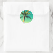 Sunny Florida Palm Tree Sky Afbeelding Ronde Sticker (Tas)