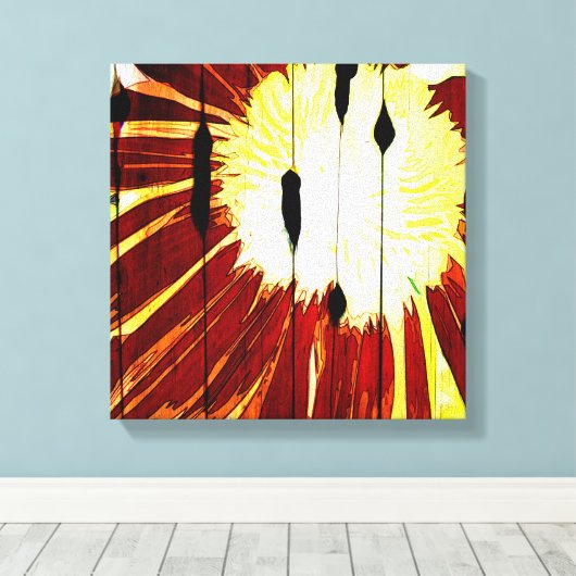 Sunny Flower Barn Canvas Afdruk (Insitu (Houten vloer))